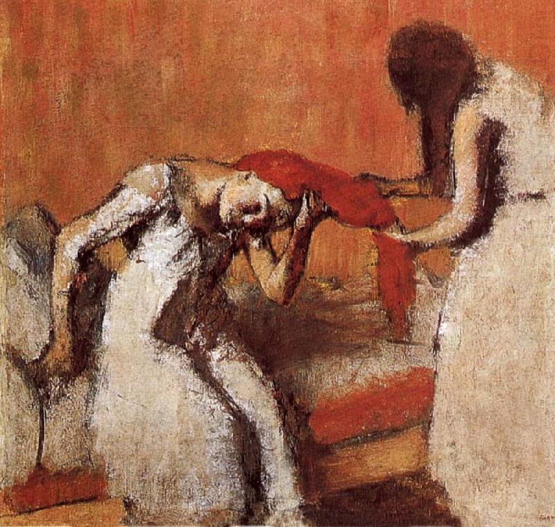 Edgar Degas Two lady dressing up hair china oil painting image